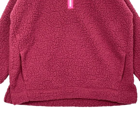 Aerie Dream Sherpa Shearling Sweatshirt Sz S Pink Quarter Zip Pullover Gorpcore - Picture 3 of 9